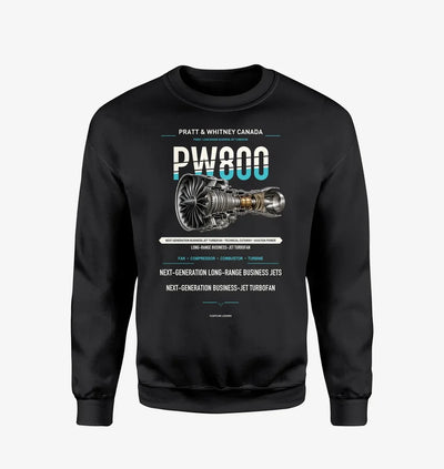 PW800 design on black sweatshirt