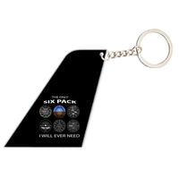 Thumbnail for The Only Six Pack I Will Ever Need aviation aircraft-tail key chain, acrylic body, metal ring.