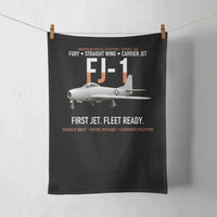 Thumbnail for FJ-1 Fury First Fury Straight Wing design on black towel