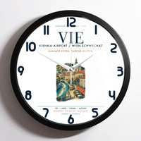 Thumbnail for Vienna Airport (VIE) design on white framed wall clock