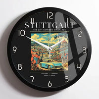 Thumbnail for STUTTGART - Poster - Wall Clock Framed - Black