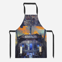 Thumbnail for Amazing Boeing 737 Cockpit aviation design on durable cotton blend kitchen apron.