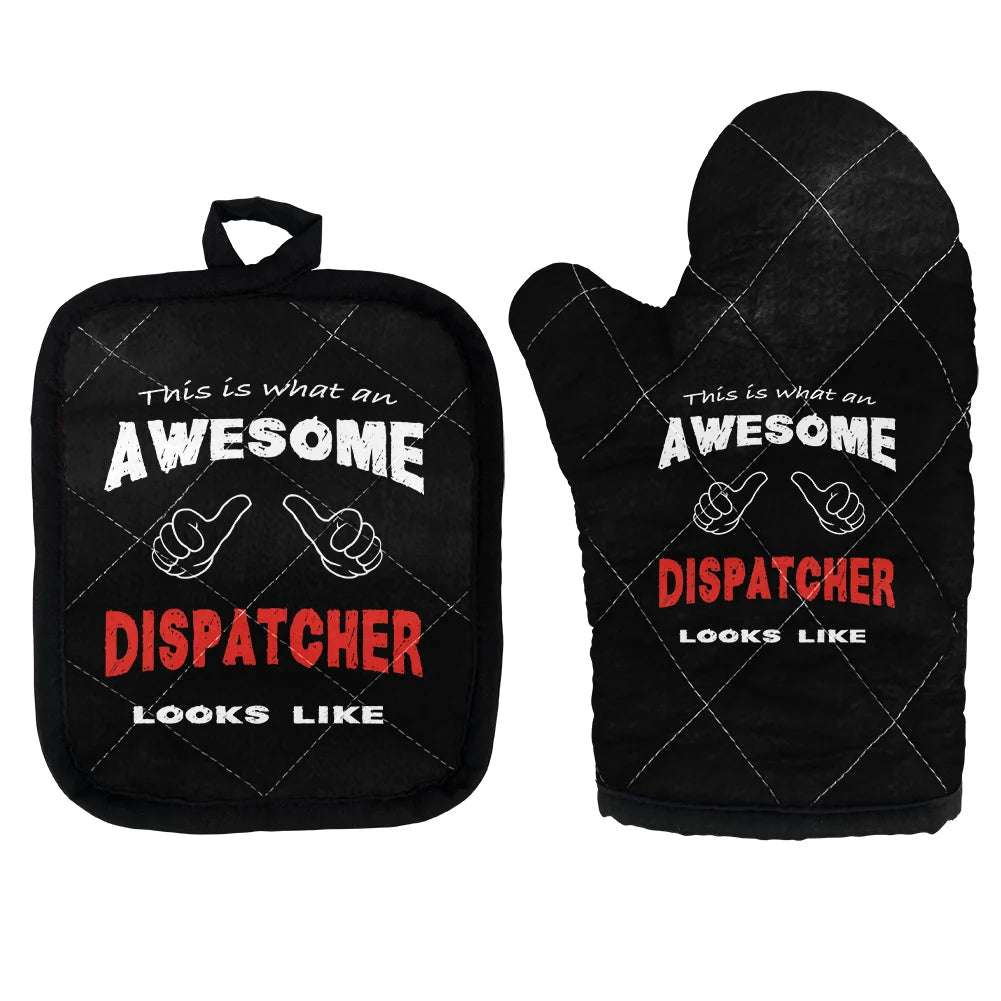 Dispatcher Kitchen Glove & Holder aviation design on durable fabric with insulated lining kitchen glove holder.