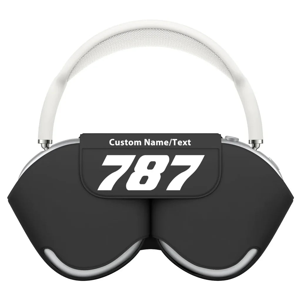 Boeing 787 Flat Text aviation design on AirPods Max case for AirPods Max.