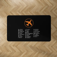 Thumbnail for Aviation Alphabet 2 aviation design on durable carpet pile with non-slip backing rectangle carpet floor mat.