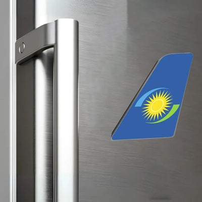 RwandAir Airlines aviation design tail magnet in 3D metal with magnetic back.
