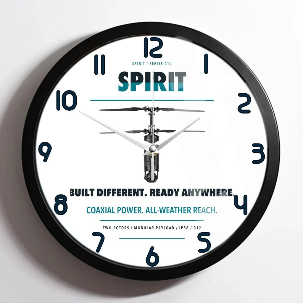Ascent AeroSystems Spirit design on white framed wall clock