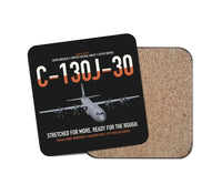 Thumbnail for C-130J-30 Super Hercules design on black 1 piece coaster