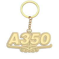 Thumbnail for Super Airbus A350 aviation hollow key chain in polished alloy.