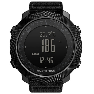 Sport Digital Running Swimming Military Army aviation-themed shock-resistant pilot watch, polished rugged stainless steel.
