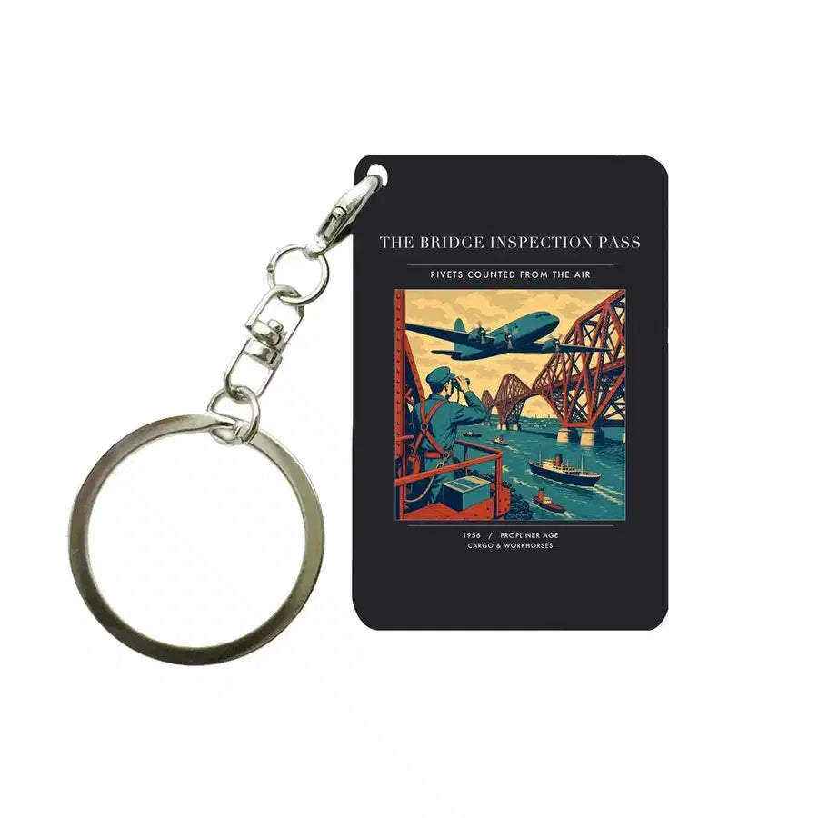 VINTAGE G4482 - The Bridge Inspection Pass - Designed Key Chain design on black