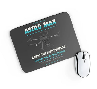 Freefly Astro Max design on black rectangle mouse pad