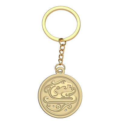 Juneyao Airlines aviation hollow key chain in polished alloy.