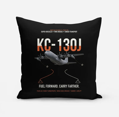 KC-130J SUPER HERCULES design on black pillow