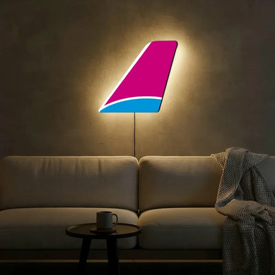 FlySafair aviation design on durable metal with LED aircraft tail wall art.