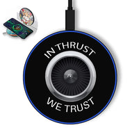 Thumbnail for In Thrust We Trust aviation design on durable build wireless charger.