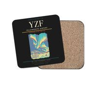 Thumbnail for Yellowknife Airport (YZF) design on black 1 piece coaster