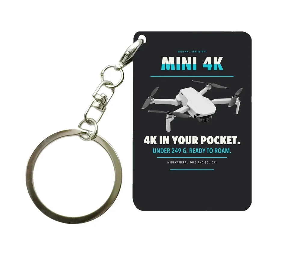 DJI Mini 4K Key Chain design on black key chain