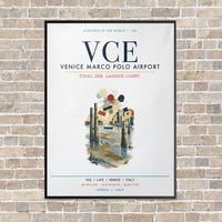 Thumbnail for Venice Marco Polo Airport VCE vertical canvas print - framed - white background