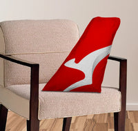 Thumbnail for Qantas Airlines aviation design on soft polyester filling aircraft tail pillow.