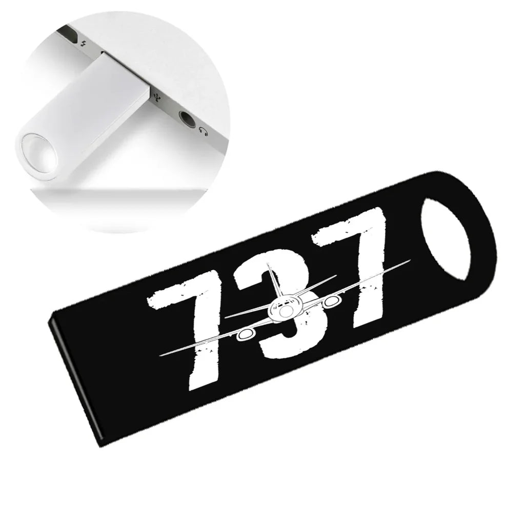 Boeing 737 aviation design on durable waterproof casing waterproof USB device.