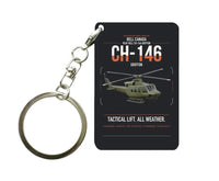 Thumbnail for Bell Canada CH-146 Griffon design on black designed key chain, double-side print
