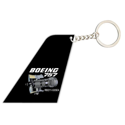 Boeing 757 & Rolls Royce Engine (RB211) aviation shaped key chain, durable metal alloy.
