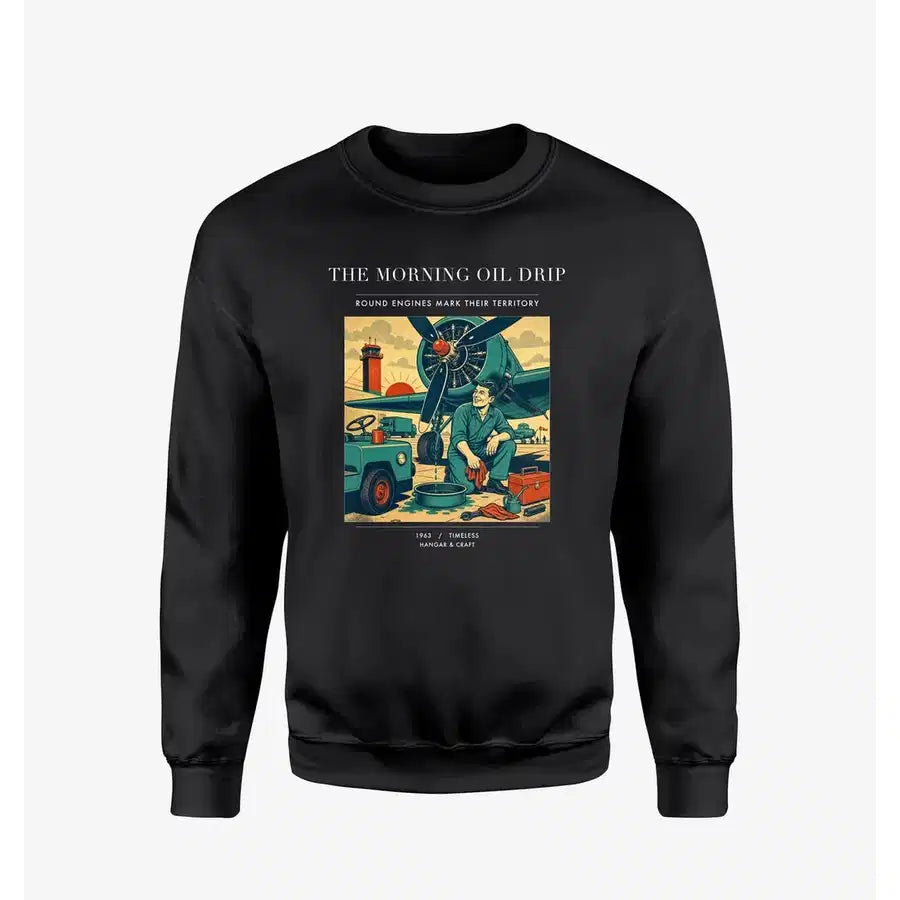 VINTAGE G4266 - The Morning Oil Drip - Designed Sweatshirts design on black