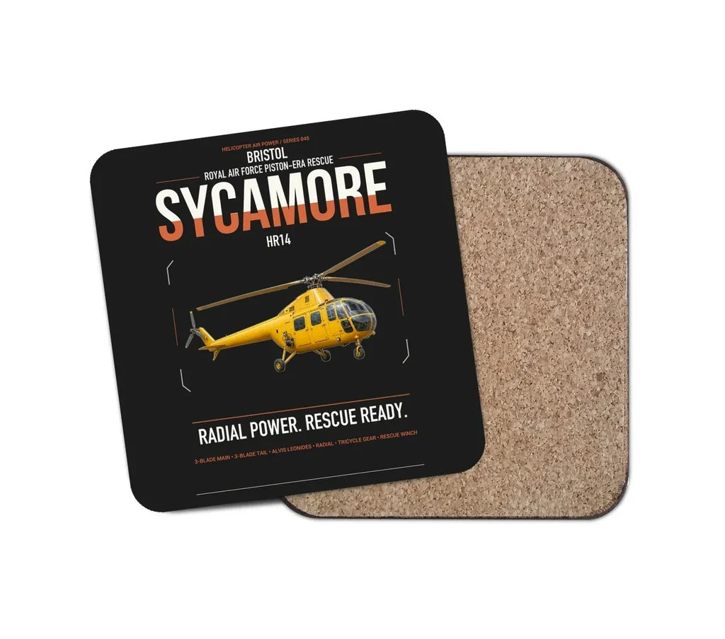 Bristol Sycamore HR14 design on black 1 piece coaster