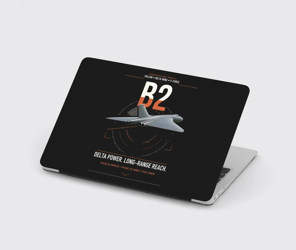 Avro Vulcan B2 design on black MacBook case