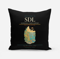 Thumbnail for Sundsvall-Timrå Airport (SDL) design on black pillow