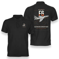 Thumbnail for Hawker Hunter F6 design on black double-side polo t-shirt, double-side print