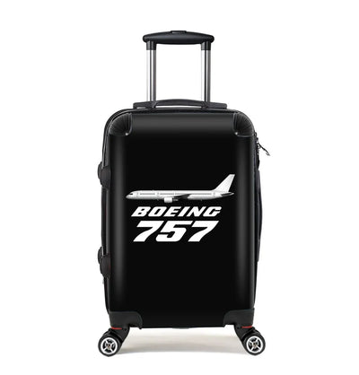The Boeing 757 Cabin Size aviation print luggage, durable shell.