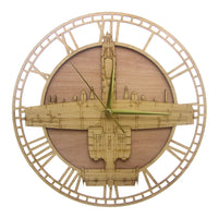 Thumbnail for A-10 Warthog aviation design on premium wood wooden wall clock.