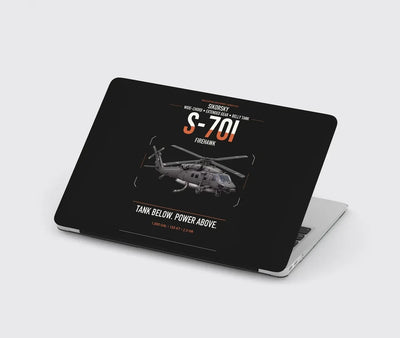 Sikorsky S-70i FIREHAWK design on black MacBook case