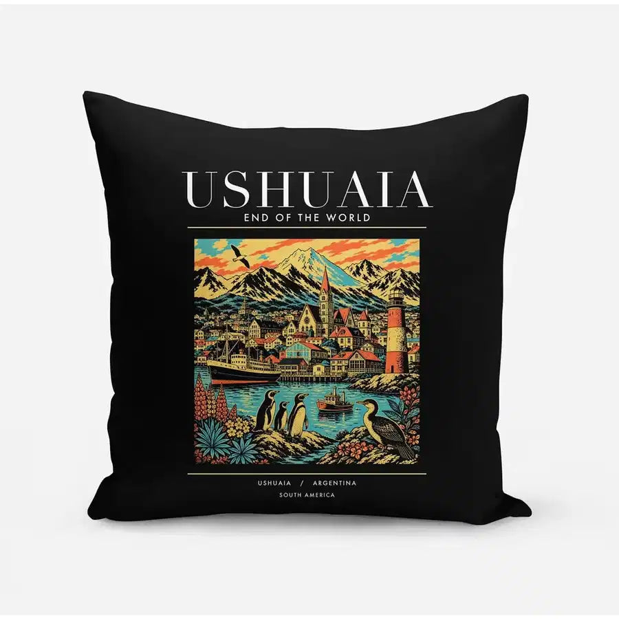 USHUAIA - Poster - Pillow - Black