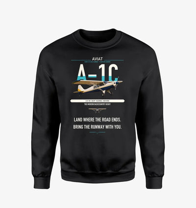 Aviat Husky A-1C-180 design on black sweatshirt