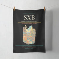 Thumbnail for Strasbourg Airport (SXB) design on black towel