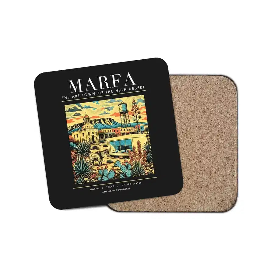 MARFA - Poster - Coaster - Black