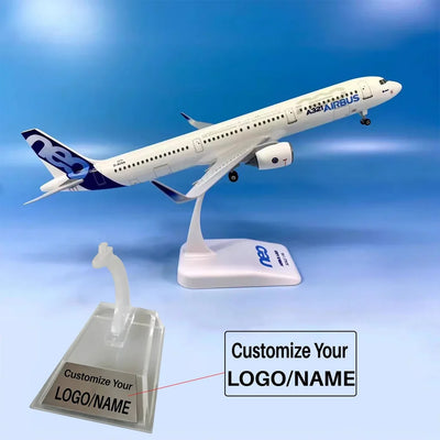 Side view of Airbus A321neo (Original Livery) Airplane Model (1/150 Scale - 31CM) aviation special-edition big-scale model airplane.