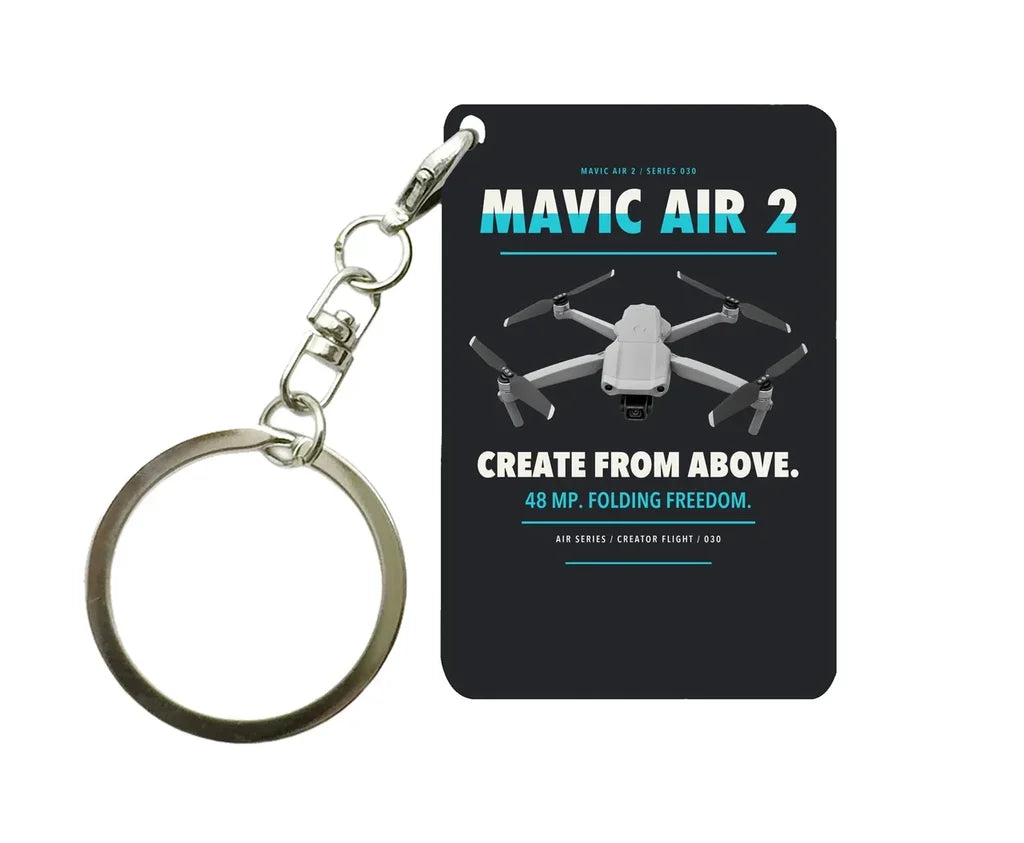 DJI Mavic Air 2 Key Chain design on black key chain