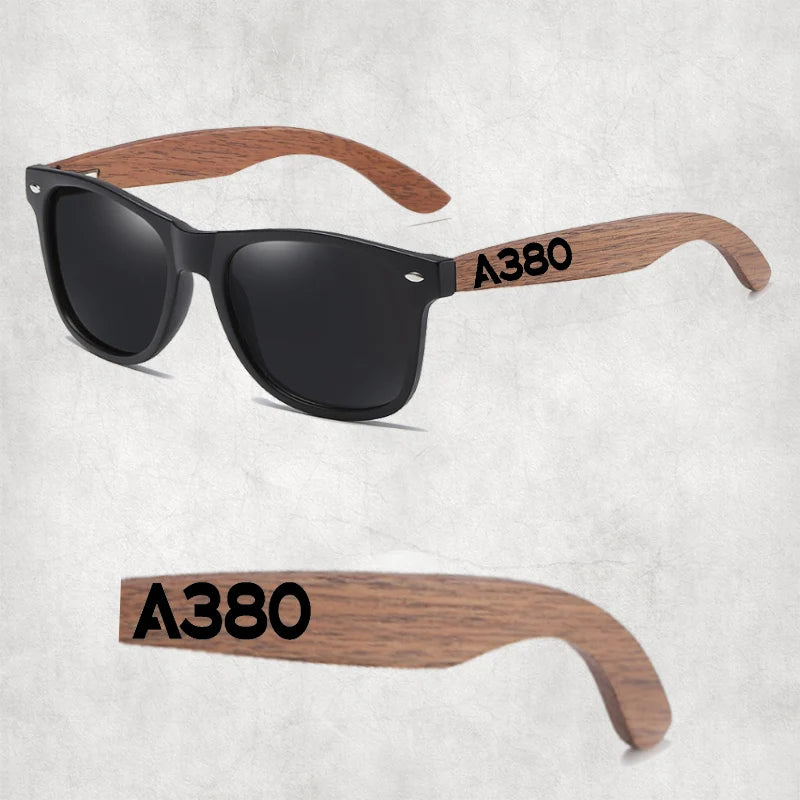 Airbus A380 Flat Text aviation sunglasses in premium polarised lenses with metal frame.
