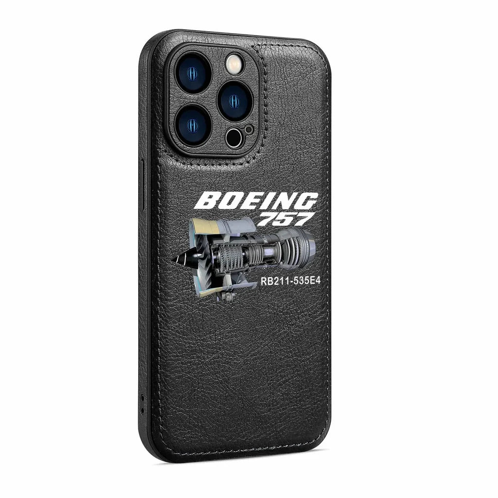 Boeing 757 & Rolls Royce Engine (RB211) aviation themed leather iPhone case for iPhone.