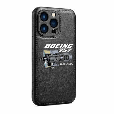 Boeing 757 & Rolls Royce Engine (RB211) aviation themed leather iPhone case for iPhone.