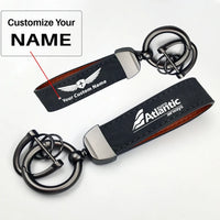 Thumbnail for EuroAtlantic Airways Horseshoe Buckle key chain, Black + Name