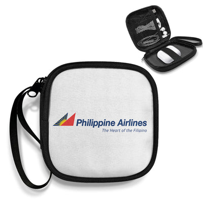 Philippine Airlines Portable aviation print portable headphone bag, padded polyester.