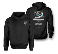 Thumbnail for Douglas DC-3 design on black double-side hoodie, double-side print