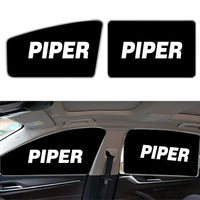 Thumbnail for Piper & Text Car Sun Shade (Side window) aviation design on reflective polyester car side window sun shade.