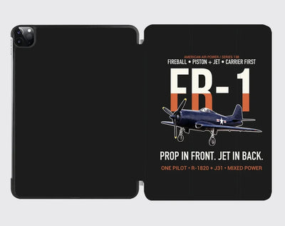 FR-1 Fireball Prop in Front Jet in Back design on black ipad tablet case