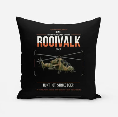 Denel Rooivalk Mk 1F design on black pillow